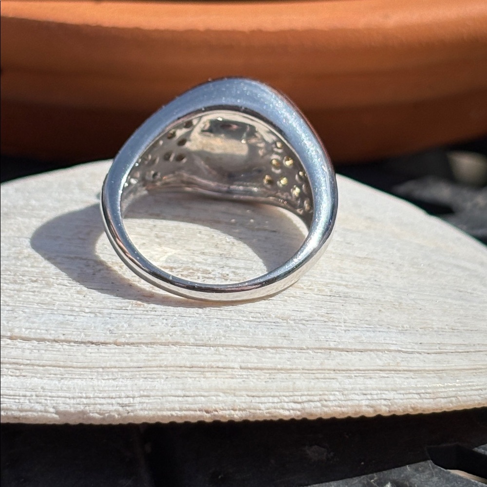 Honora Golden Pearl 9.5mm & Citrine Sterling Silver Statement Ring Size 8 - Picture 4 of 12